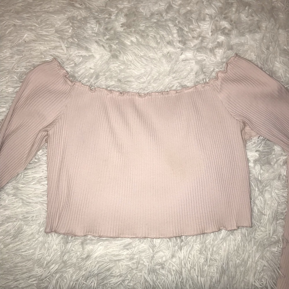 Ribbed Off The Shoulder Top - Picture 3 of 4